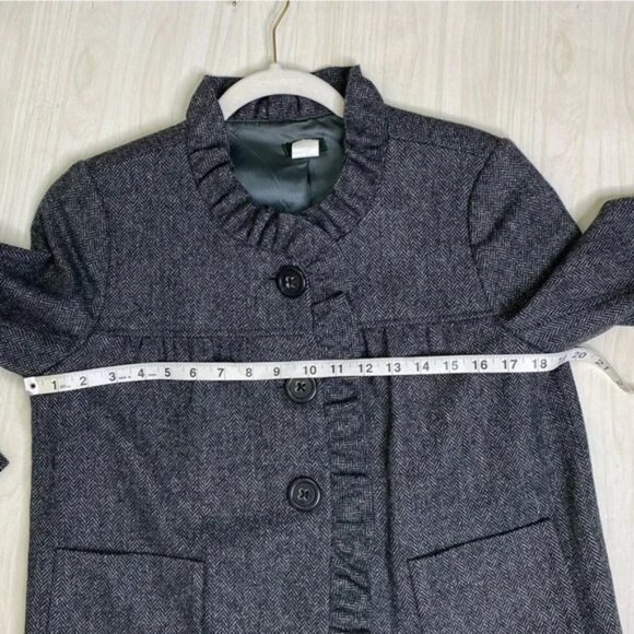 J.Crew Gray Herringbone Donegal Fiona Ruffle collar Blazer jacket size 6 - Picture 6 of 6